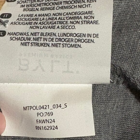 BYLT Comfort Wool Long Sleeve Drop Cut Polo Shirt Men's Small Fawn Gray - Picture 10 of 11